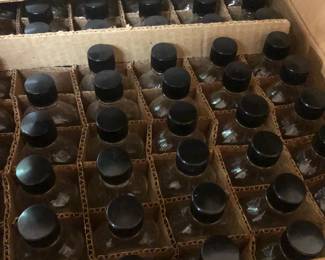 case of old medicine bottles