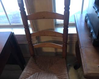 one of a pair of early ladder back chairs