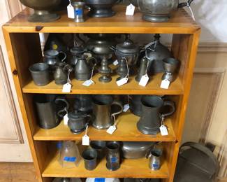 antique pewter the book case is not for sale