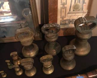 set of brass weights