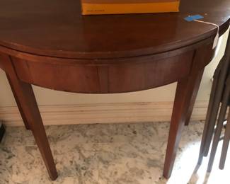 early flip top demilune table