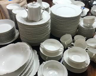 huge set of white Haviland china