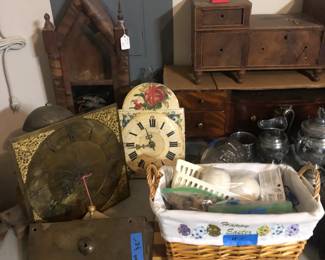 old clock parts and other antiques to restore