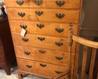 early American tall chest and chair