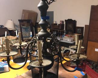 brass chandelier