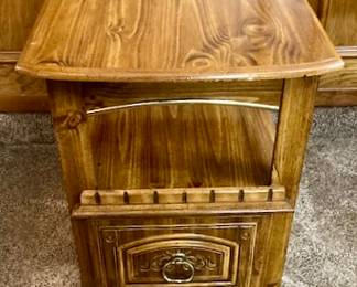 Mid Century Slide Top Magazine End Table.