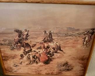 Vintage "The Strenuous Life" Wall Art by Charles Marion Russell
