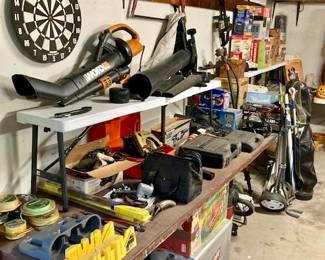 Garage Shopping for Yard Tools/Power Tools/Shop Vac/Fishing Tackle/Hand Tools/Tool Boxes and More!