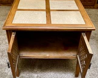 Classic Mid Century End Table with Storage.
