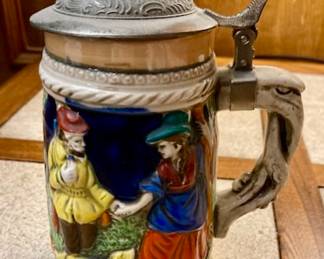 Vintage Lidded Ceramic Beer Stein Japan.