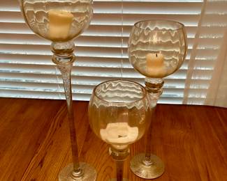 Set of Decorative Hurricane Candle Holders.