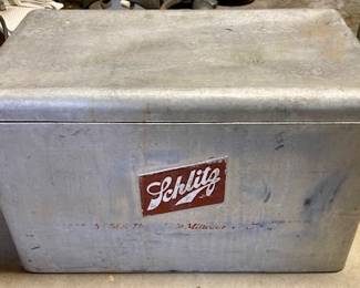 Schlitz Beer Cooler. Vintage Cronstrum's Aluminum Cooler.