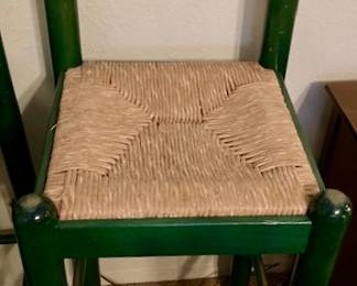 Rush Seat Bar Stools/Counter Stools. Set of 3.