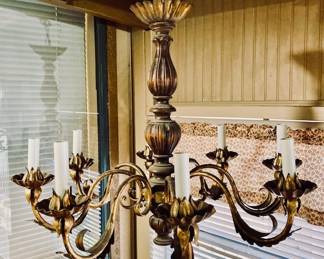 Vintage Large 8 Light Copper Chandelier. Beautiful!