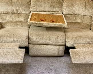 Beige Recliner Sofa.