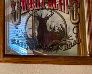Vintage UNION PACIFIC RAIL ROAD Buck Deer Large Mancave Mirror