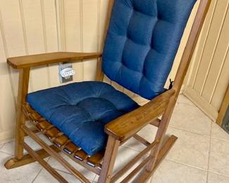 Wooden Rocking Chair w/Cushions.