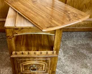 Mid Century Slide Top Magazine End Table.