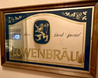Lowenbrau Vintage Bar Mirror Beer Sign Mirror.