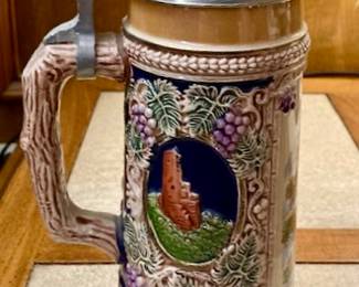 Vintage Gerz Lidded Ceramic Beer Stein.