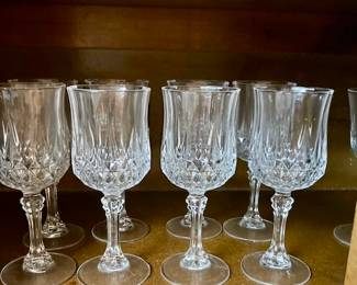 Cristal D'Arques Longchamp Paris France Lead Crystal Wine Glasses 
