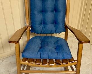 Wooden Rocking Chair w/Cushions.