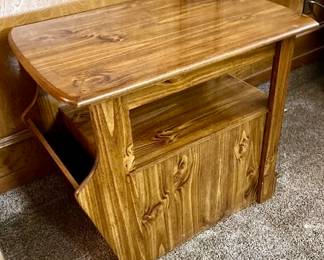 Mid Century Slide Top Magazine End Table.