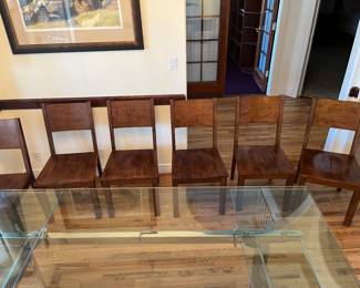 Wood dining room chairs - 6