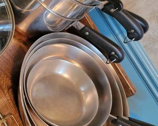 Vintage Revereware pots and pans