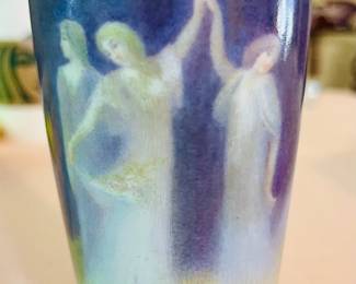 A lovely French hand painted vase approx 6” Georges Maxant. 