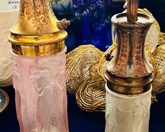 Fine 
 Rene Lalique Atomizers Le Parisien: glass atomizers circa 1927-1930.
