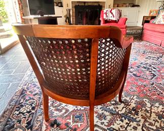 Vintage cane barrel back chair