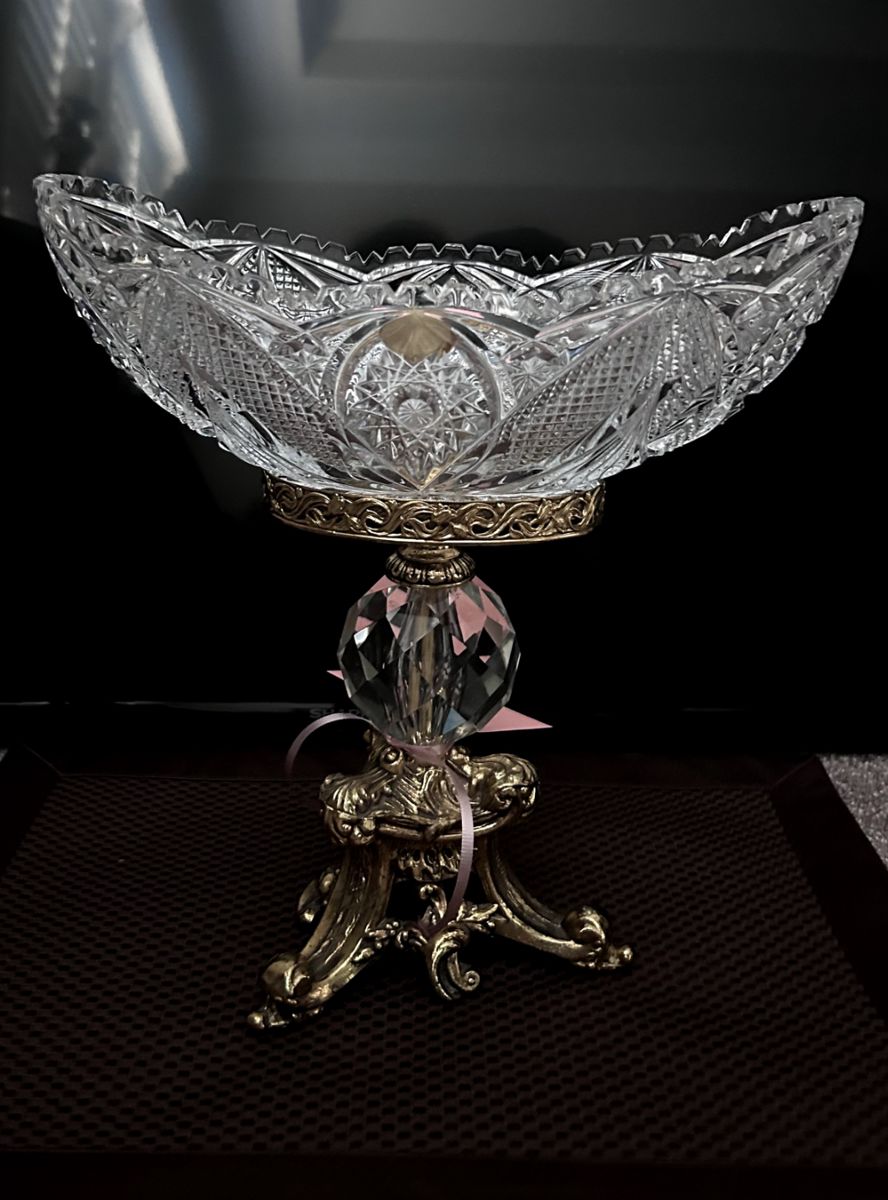 Gorgeous Antique Crystal Compote.