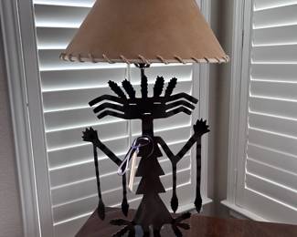 Southwestern Metal Lamp.