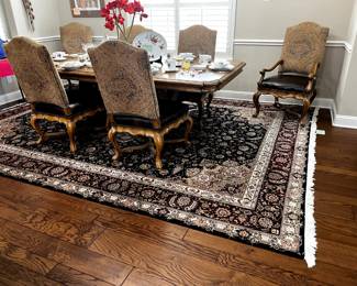 Authentic Persian Rug 8' x 11' and Beautiful Large Dining Room set.