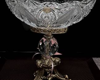 Gorgeous Antique Crystal Compote.