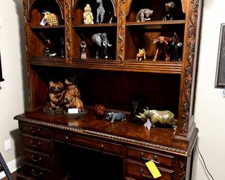 Ornate Credenza Desk and Hutch.