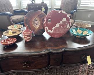 Navajo Pottery and African Baskets.
