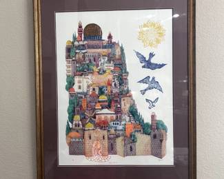 Signed print - Churches of Jerusalem.