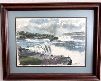 "Niagra Falls" Watercolor by Paul Norton.