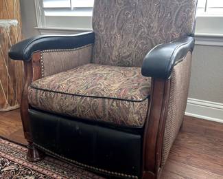 Leather and Upholstered Recliner.