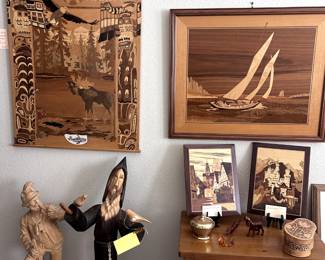 Beautiful Wood Carvings and Inlaid Wood Art.