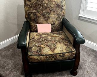 Leather and Upholstered Recliner.