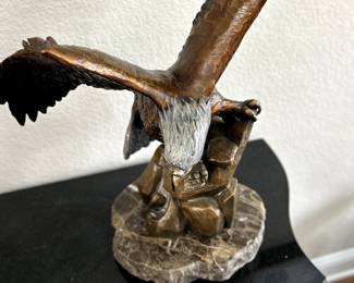 Bronze Eagle Sculpture by Carl Wagner.