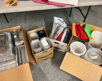Disposable Foils, Food Take-out, plastic table cloths and mixing containers...