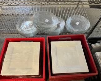 White Grape/Fruit Embossed Plates as well as numerous White Square Plates.