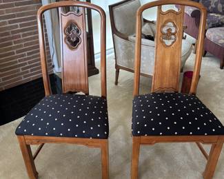  Thomasville Mystique Asian Chinoiserie Side chairs