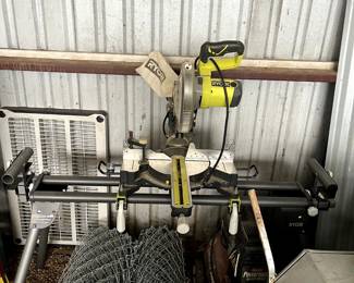 chain link fence and ryobi miter saw