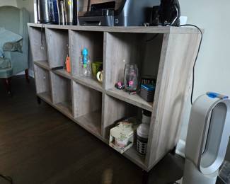 Gray bookshelf