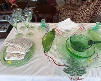 Stemware, Dishes, Linens